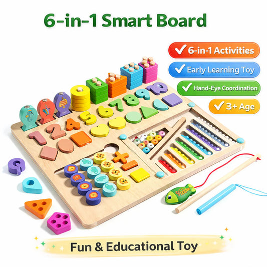 6-in-1 Montessori Wooden Smart Board