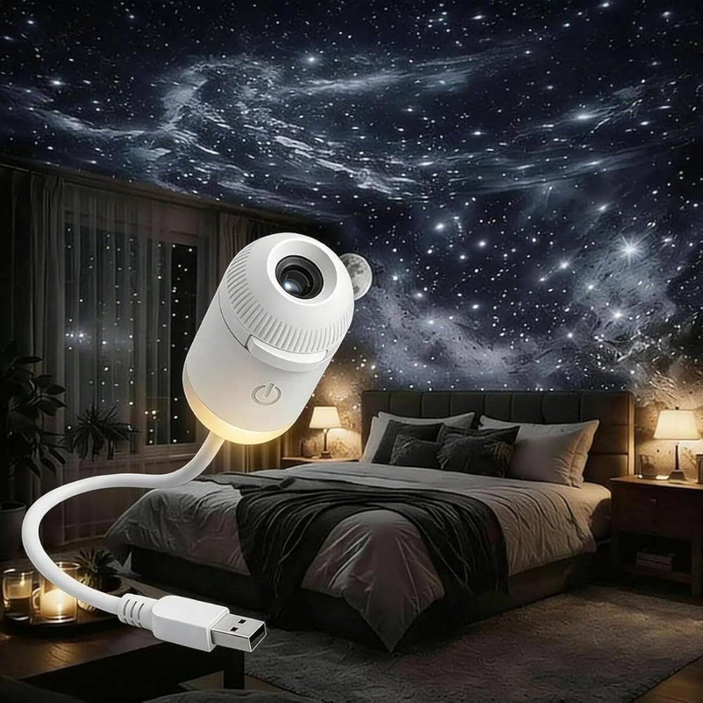 6-in-1 Galaxy Projection Night Light with Manual Focus